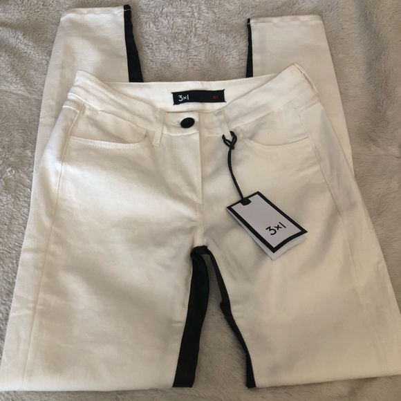 3x1 Channel Coated Inseam White Ankle Skinny Jeans - Picture 7 of 8